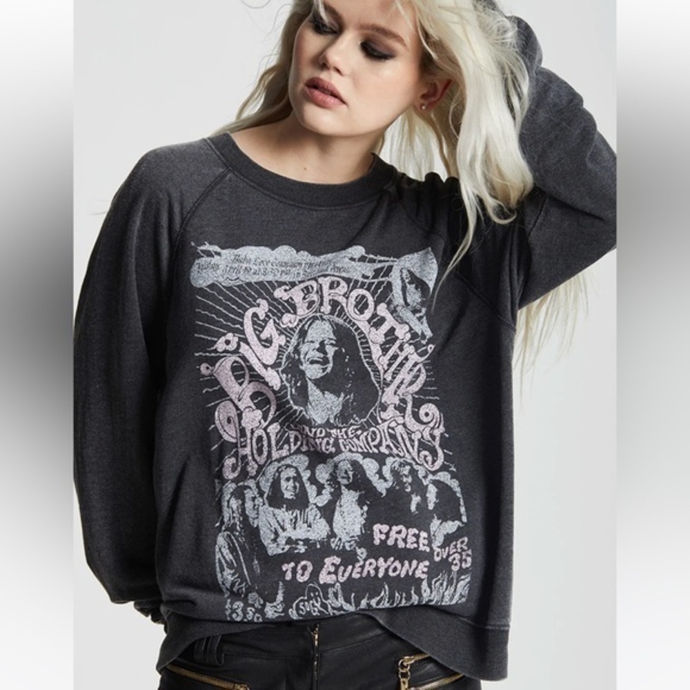 Janis Joplin Oversized Tour Poster Sweatshirt RECYCLED KARMA